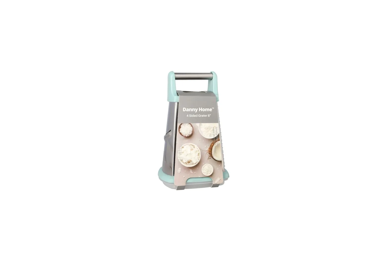 4 Sided Stainless Steel Grater with Container Blue