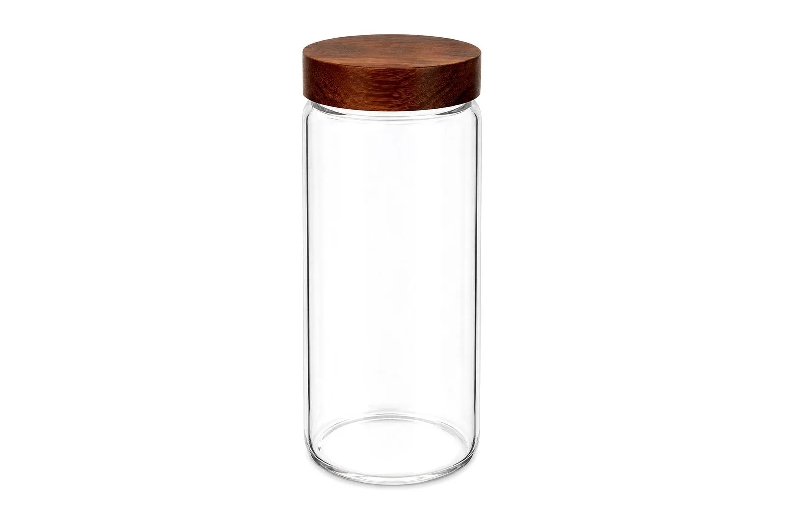 Tall Glass Storage Jar with Wooden Lid 780 ml