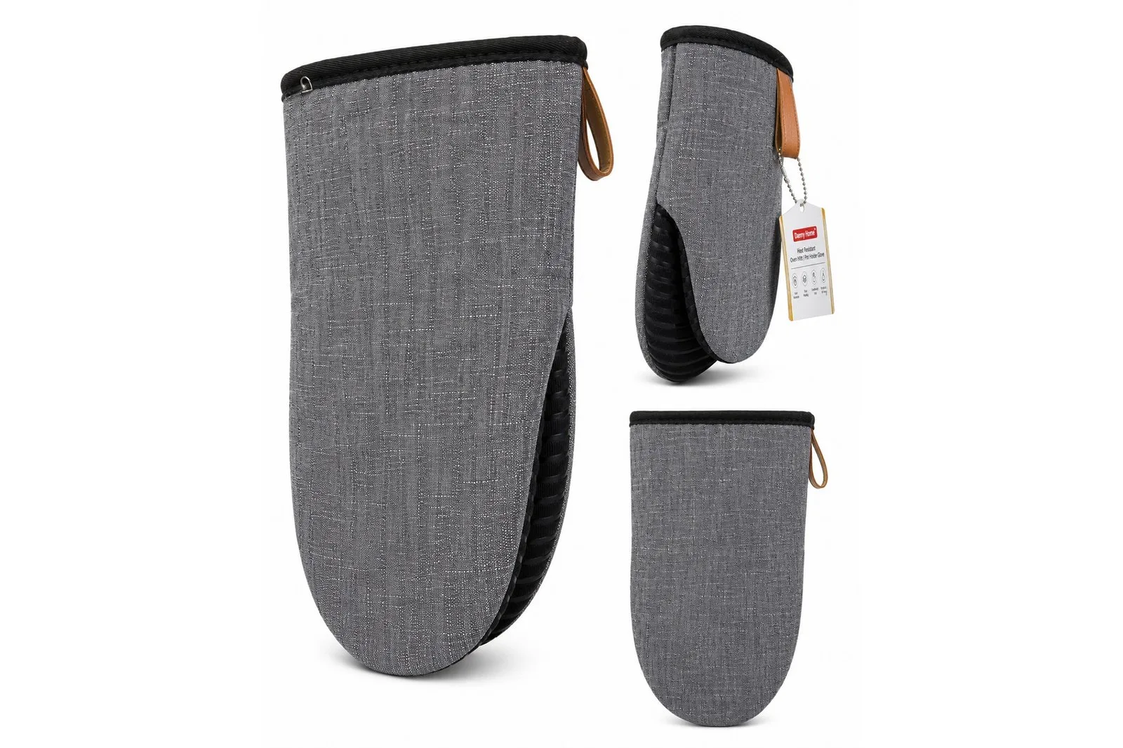 Cotton Pinch Mitt 23 cm – Black and Grey