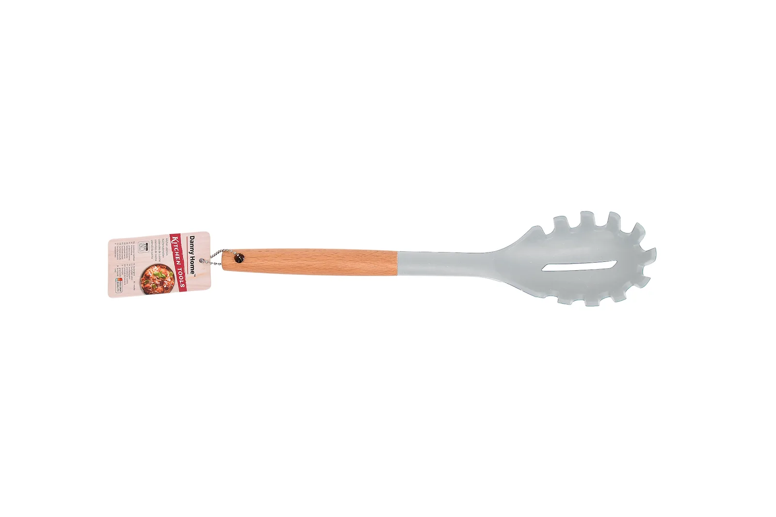 Silicone Spaghetti Server with Wooden Handle 33.5 cm – White