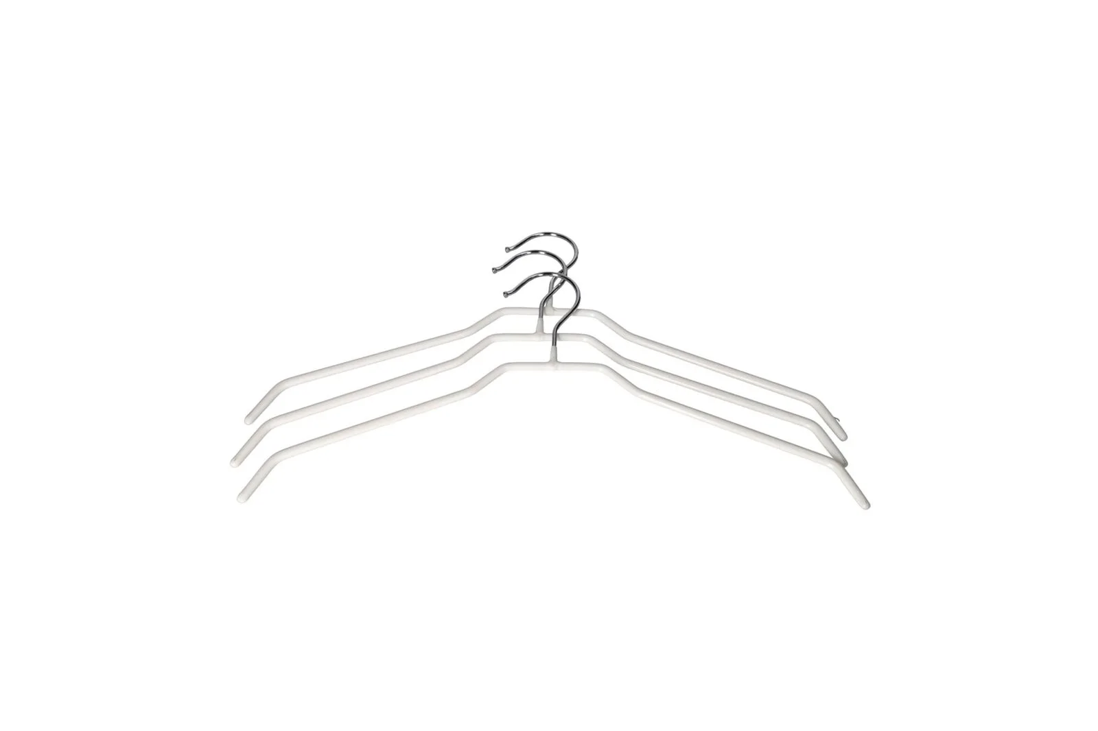 Non Slip Metal Clothes Hangers White 3 Pcs