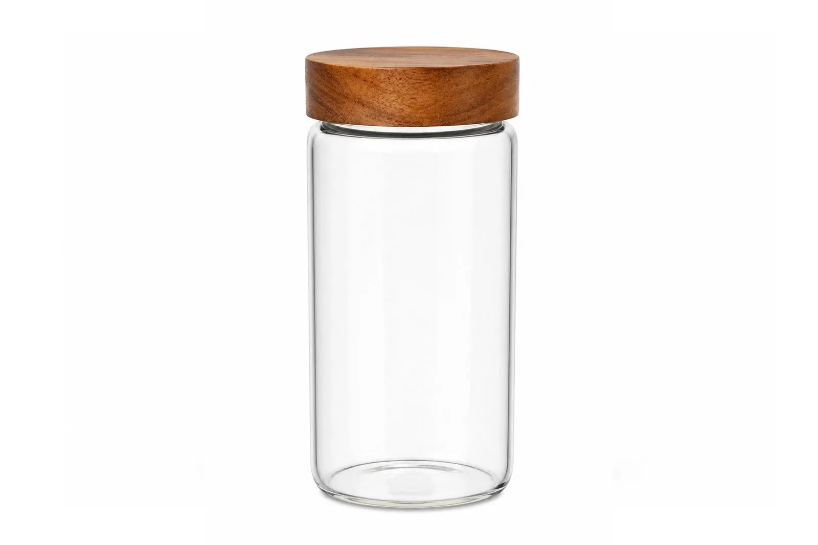 Tall Glass Storage Jar with Wooden Lid 580 ml