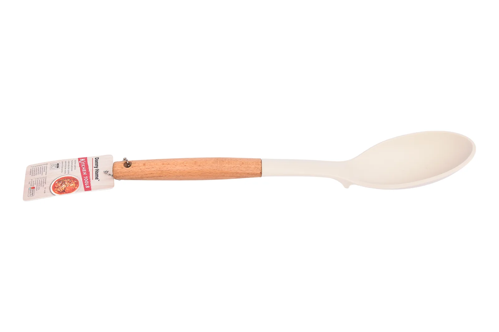 Silicone Cooking Spoon with Wooden Handle 33.5 cm – White