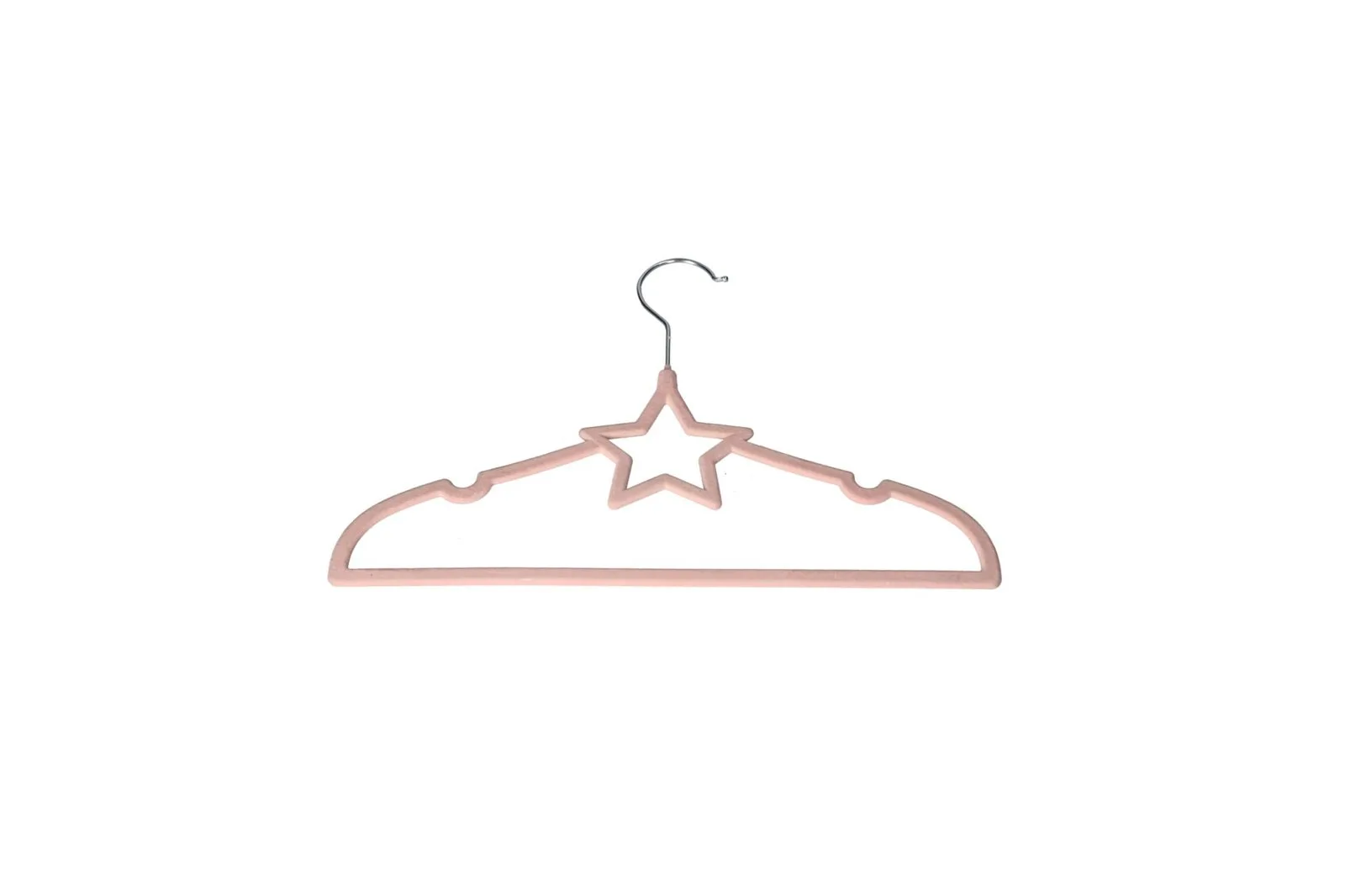 Kids Velvet Clothes Hangers Star Design Pink 10 Pcs