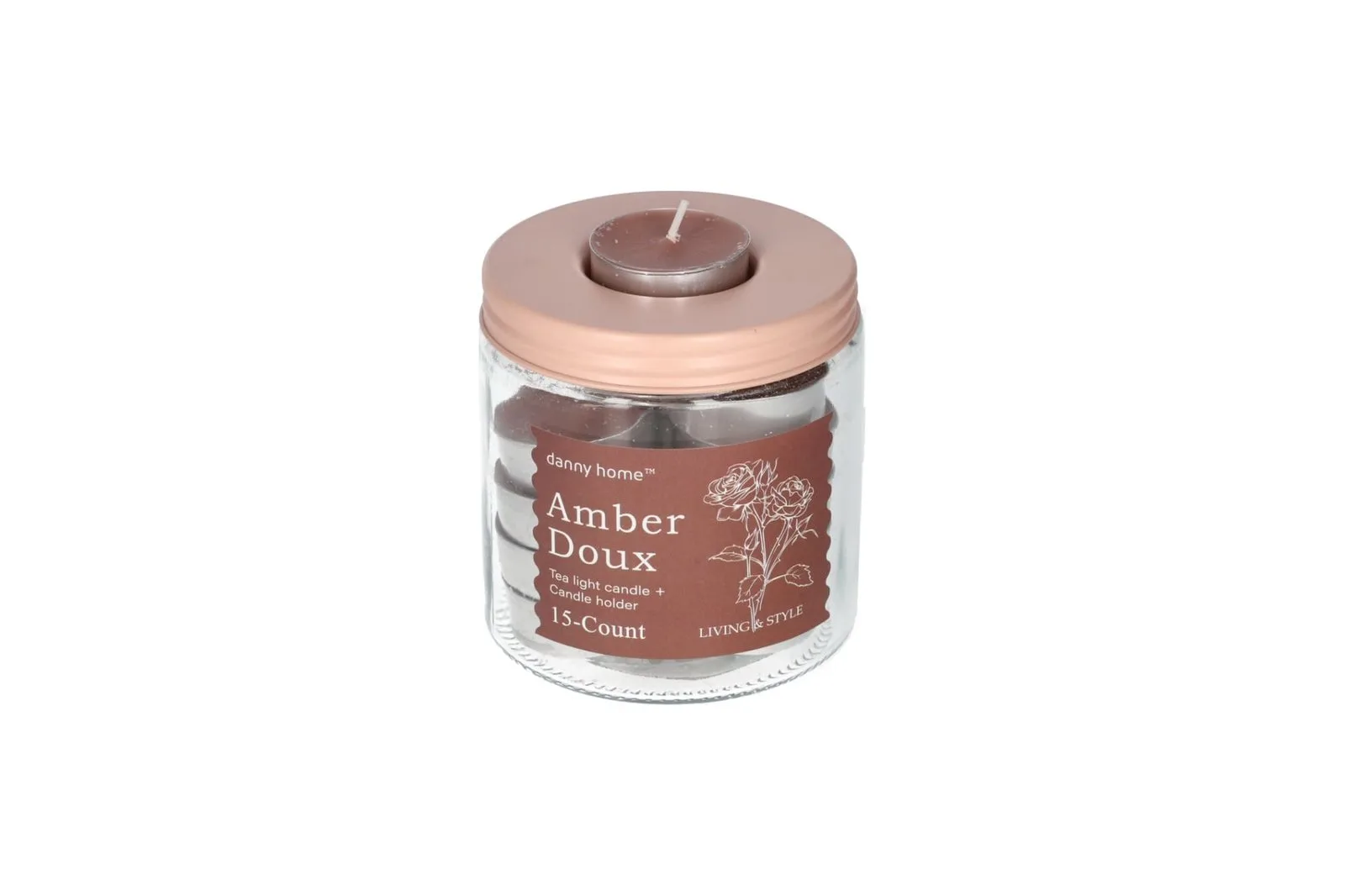 Mini Scented Candles Jar Amber Doux 15 Pcs