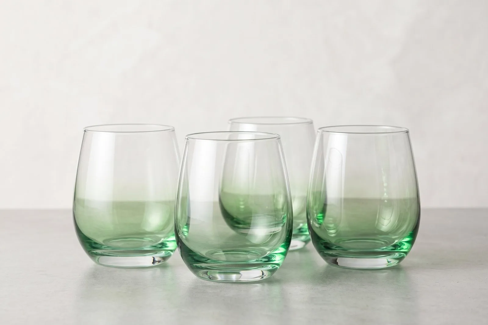 Glass Tumbler Set 4 pcs 345 ml – Green Ombre Stemless