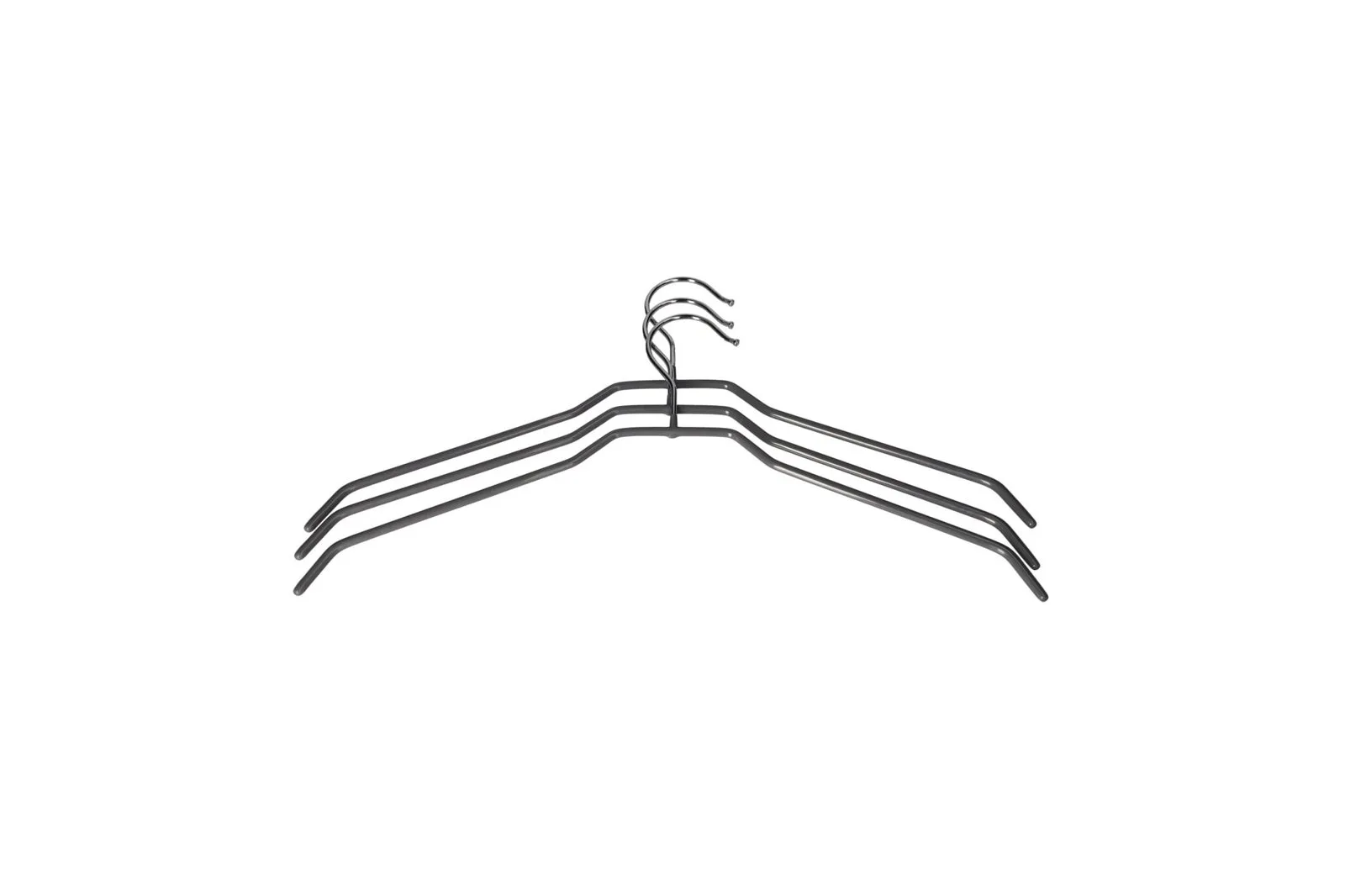 Non Slip Metal Clothes Hangers Grey 3 Pcs