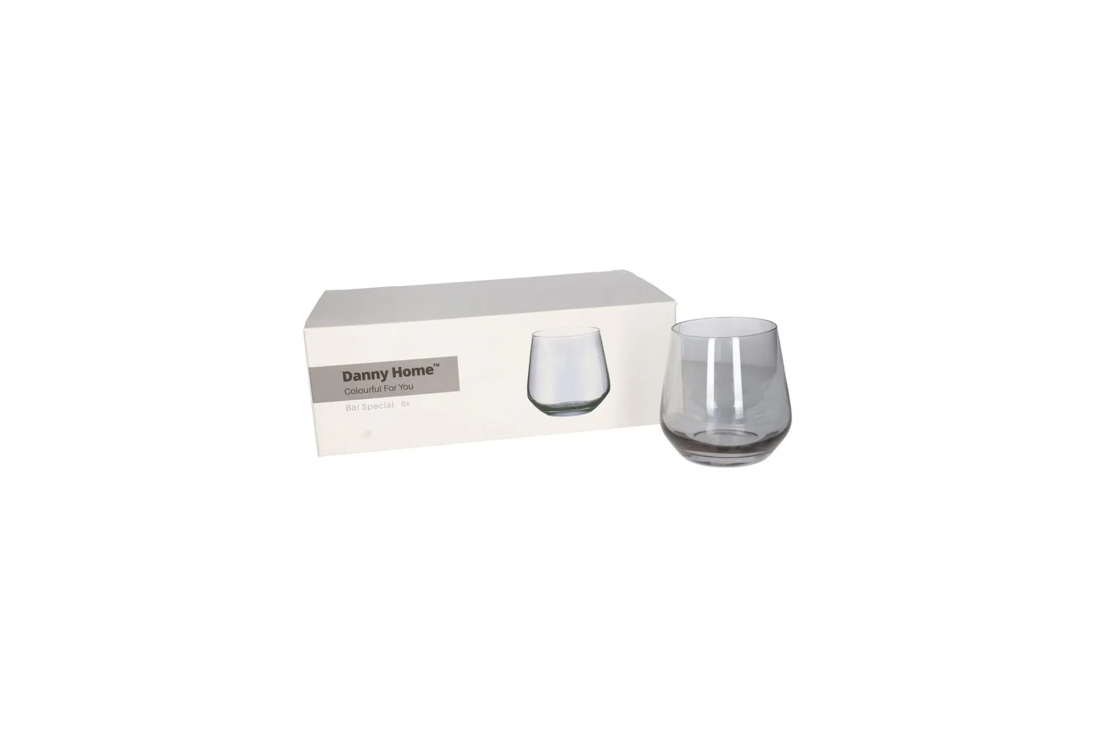 Short Glass Tumblers Set Black 6 Pcs 420 ml