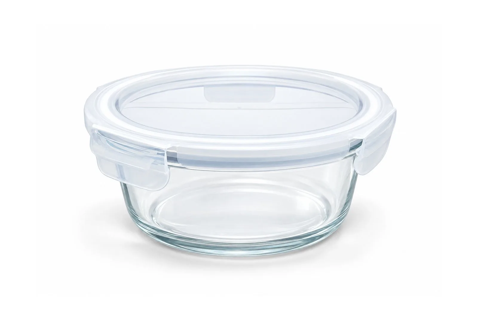 Round Glass Food Container 930 ml – Clear Locking Lid