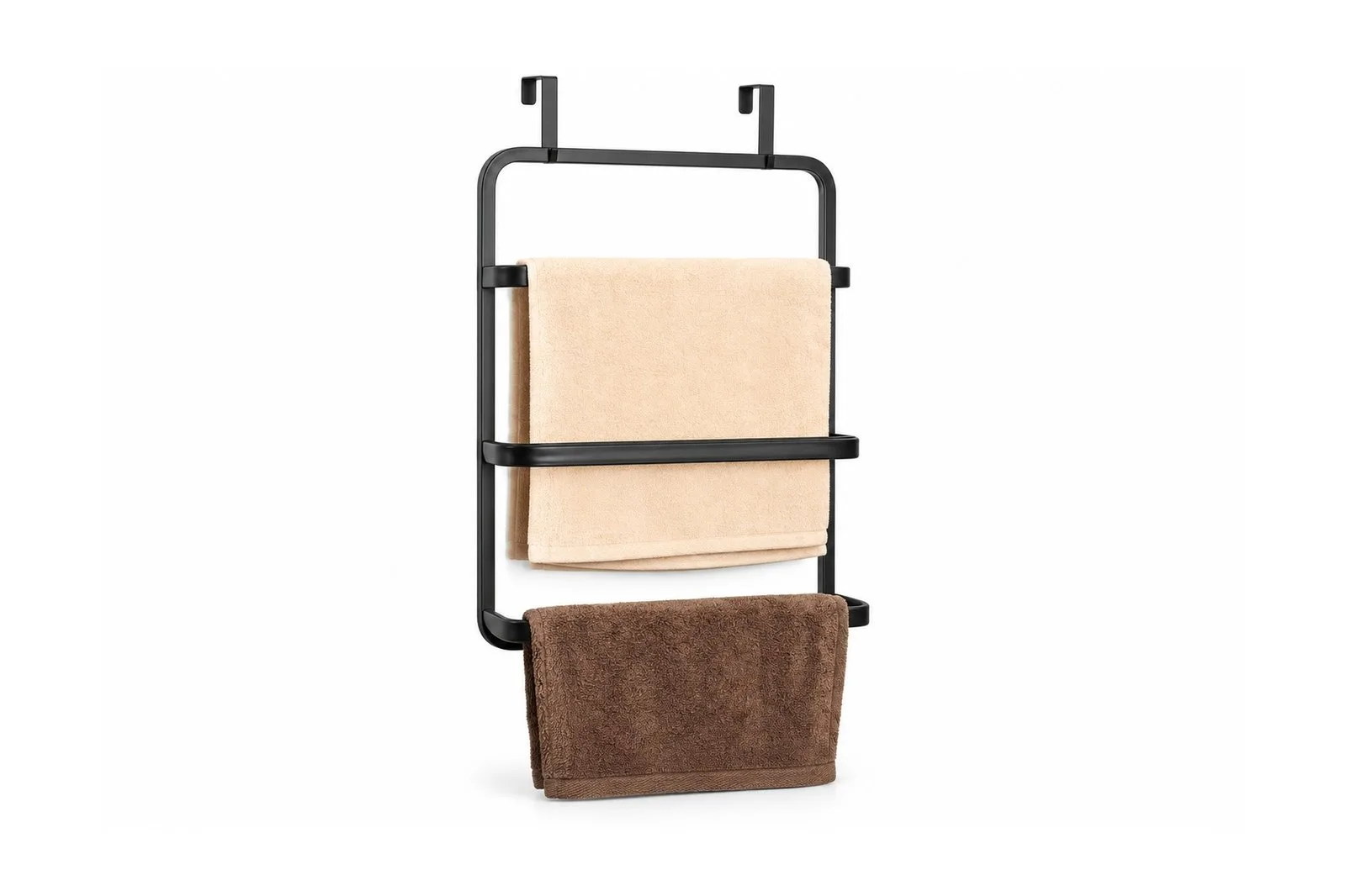 Iron Over-the-Door Towel Rack 42 x 15 x 69 cm – Black