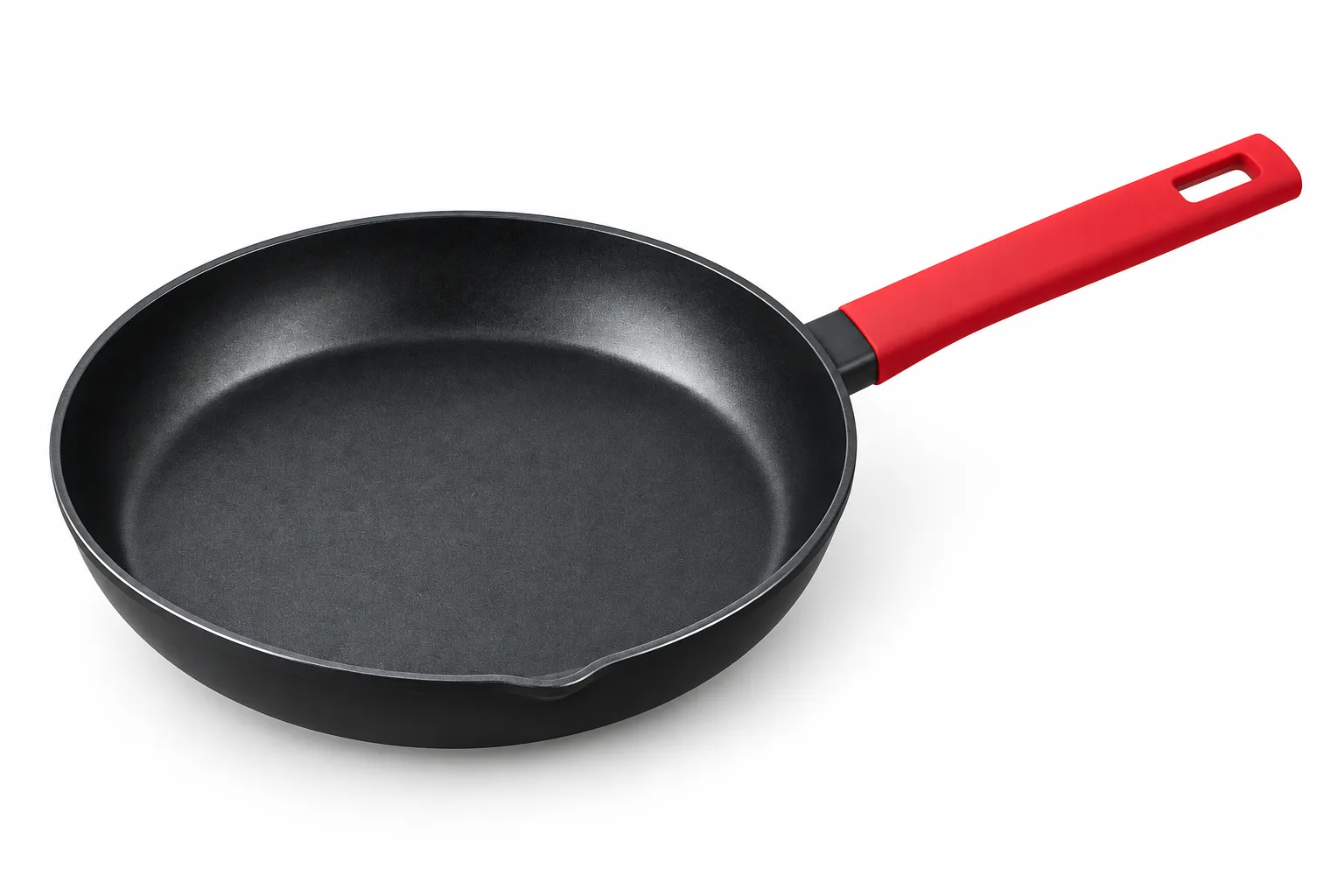 Non-Stick Aluminium Fry Pan with Red Handle 24 cm – Black