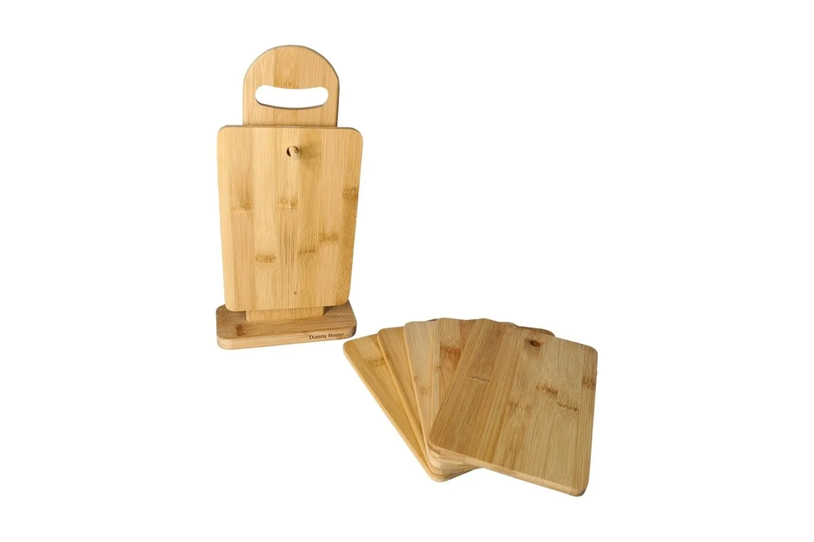 Bamboo Cutting Boards Set with Stand 7 Pcs