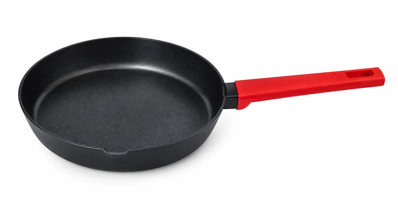 Non-Stick Aluminium Fry Pan with Red Handle 26 cm – Black