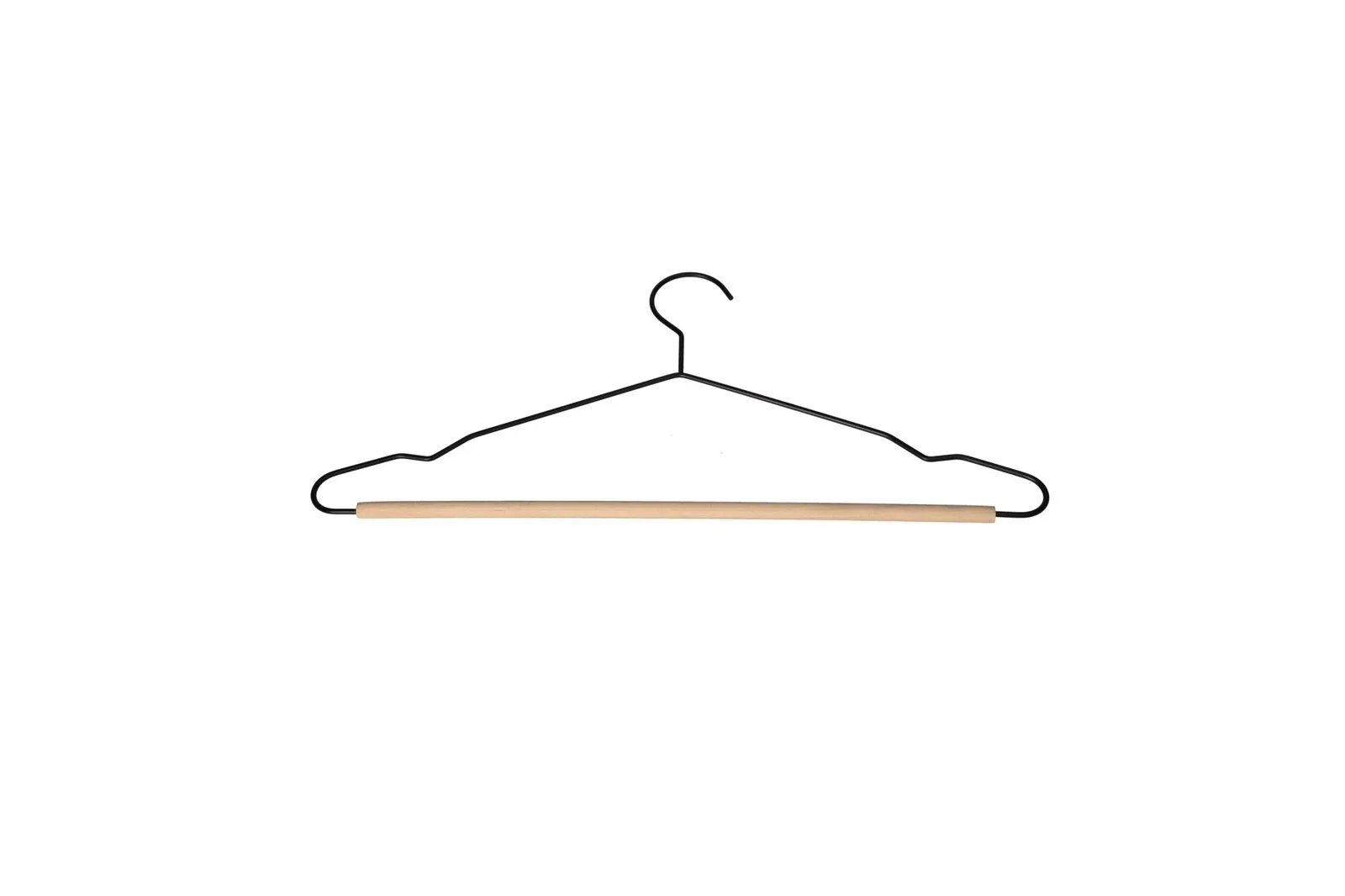 Iron and Wood Clothes Hangers Black 10 Pcs