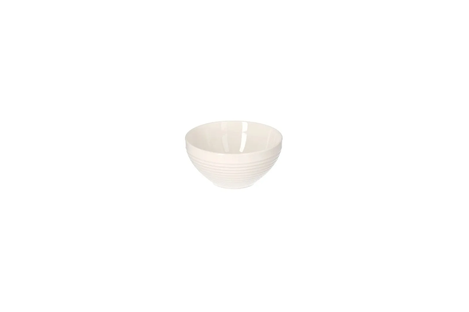 White Porcelain Faceted Dessert Bowl