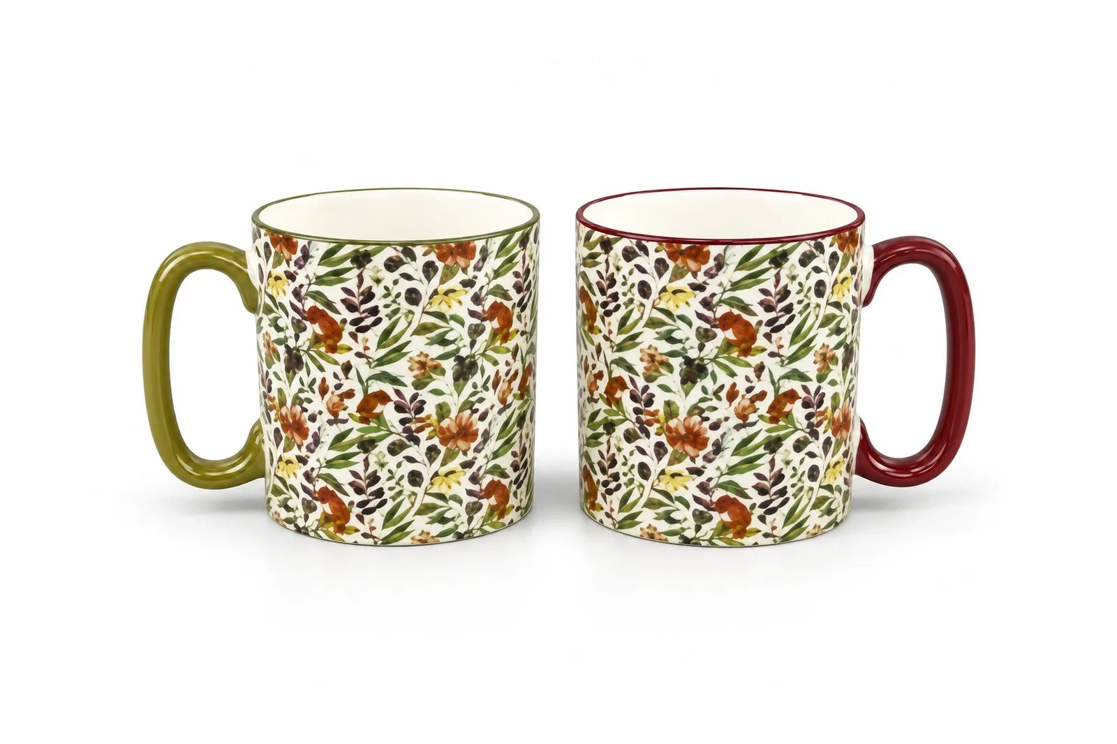 Porcelain Couple Mugs Set 2 Pcs 310 ml – Autumn Floral