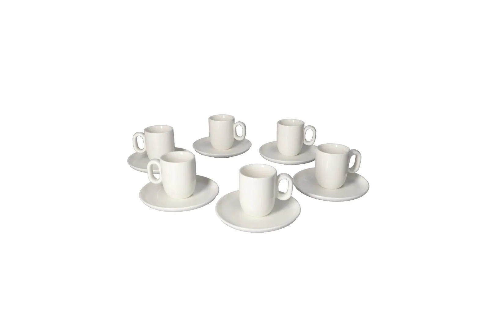 Porcelain Espresso Cup and Saucer Set 12 Pcs 90 ml