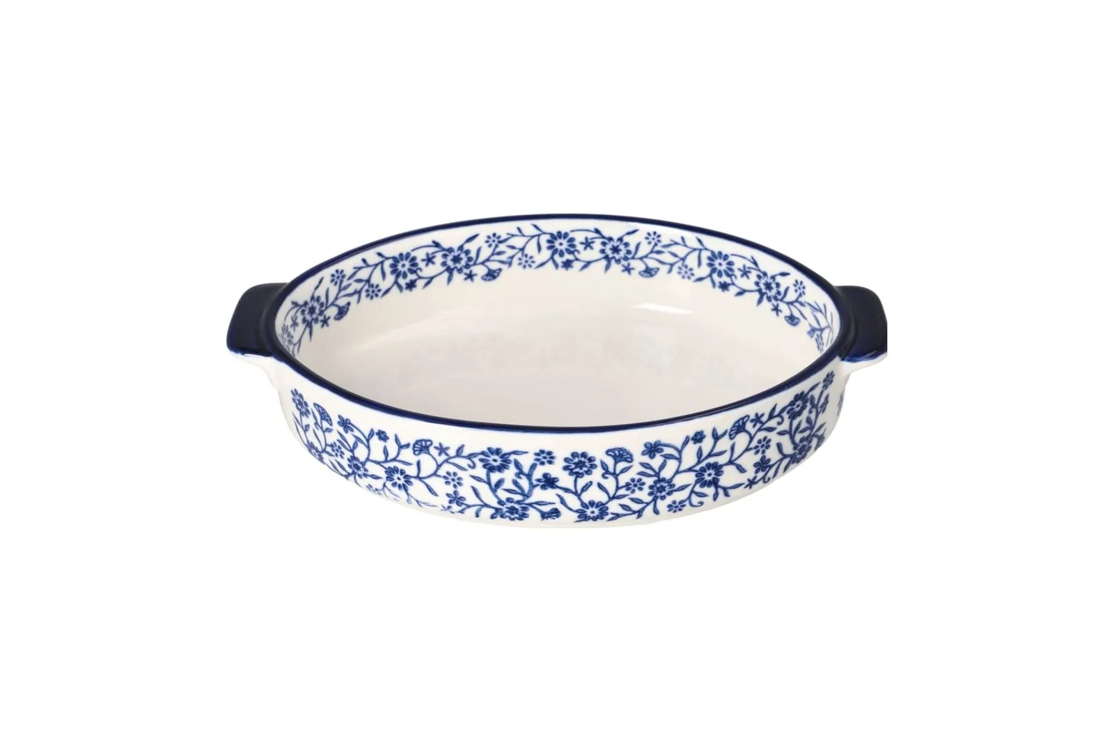 Porcelain Floral Oval Baking Dish