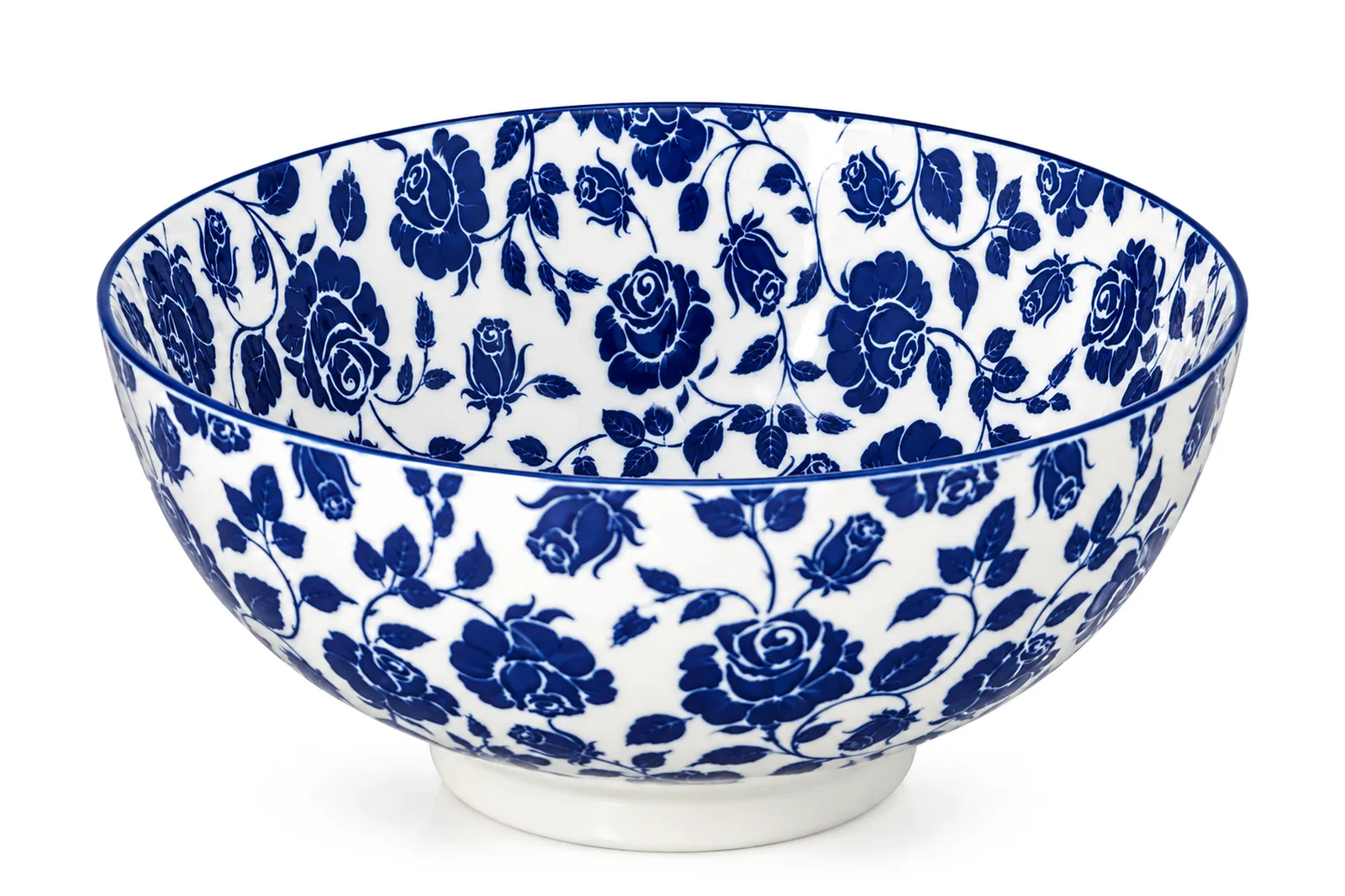 Porcelain Salad Bowl 8″ – 20 cm – White & Blue Rose
