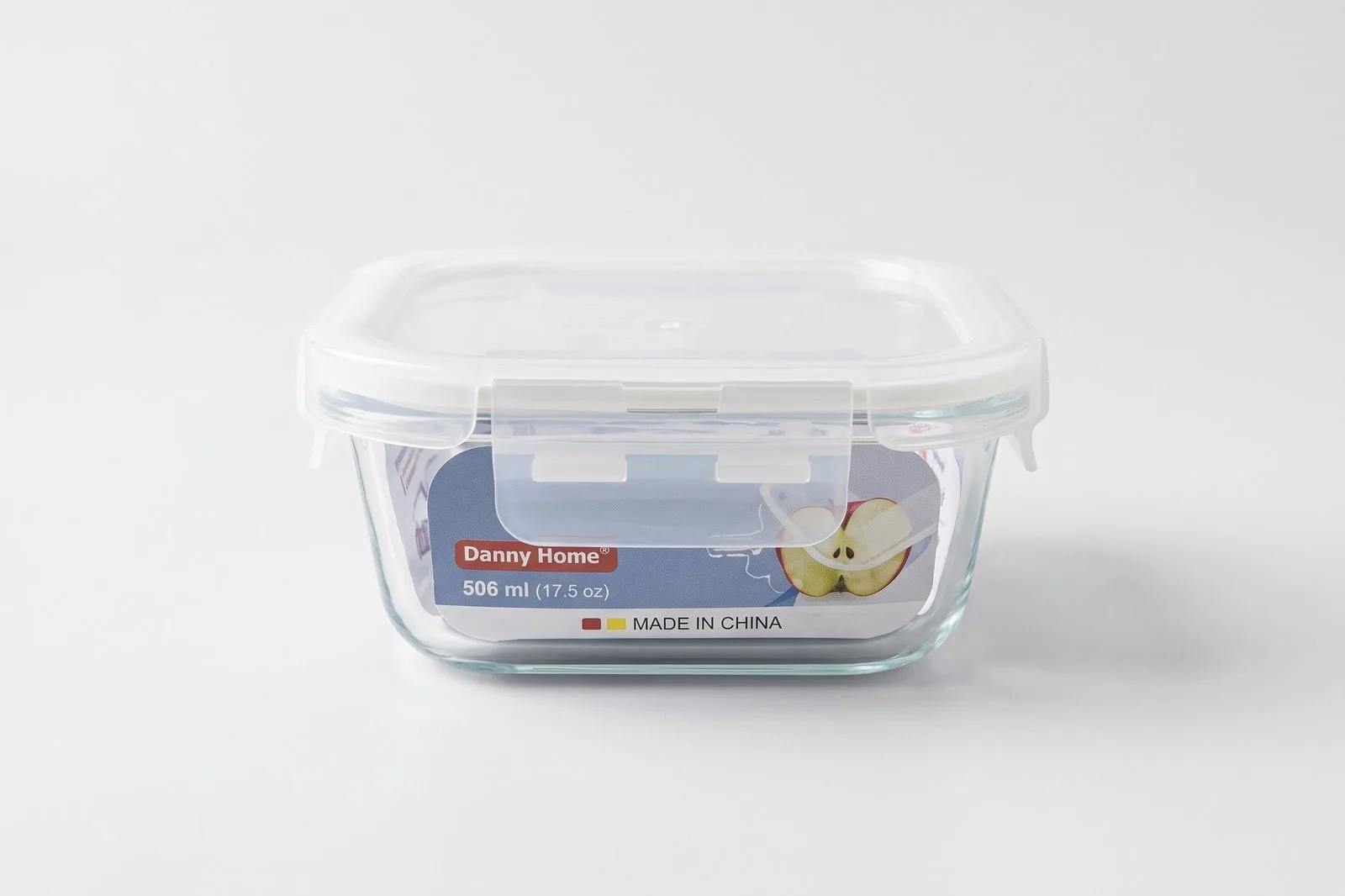 Square Glass Food Container 500 ml – Clear Locking Lid