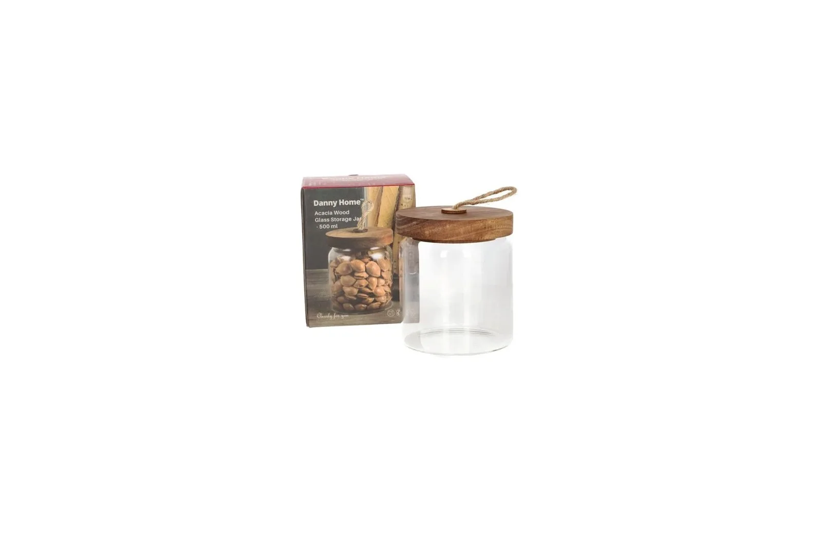 Glass Storage Jar with Acacia Wood Lid 500 ml