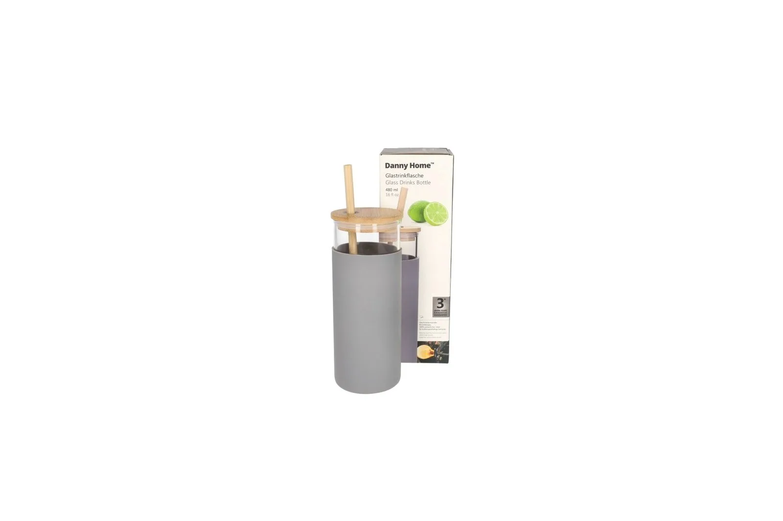 Borosilicate Glass Bottle with Silicone Case 480 ml