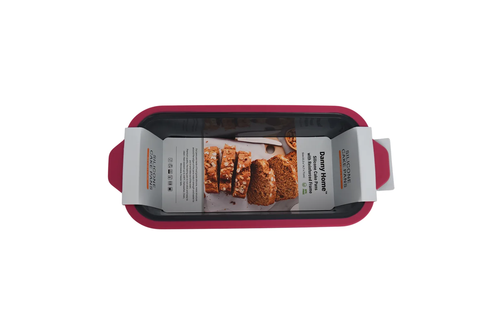 Silicone Loaf Pan with Reinforced Frame 28.5 cm – Grey and Pink