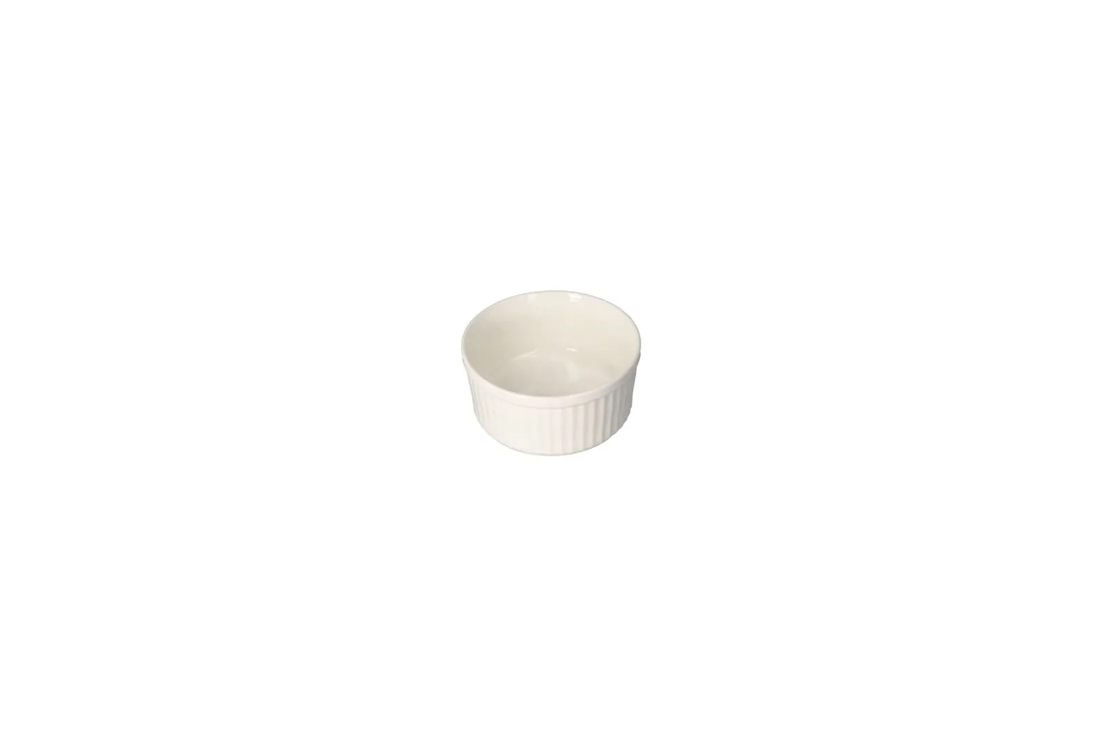 Porcelain White Striped Ramekin