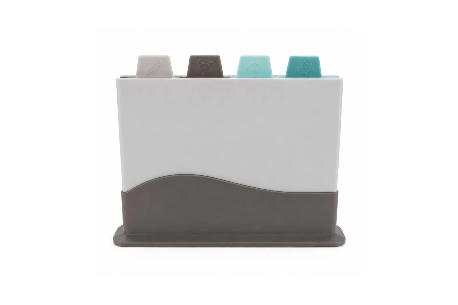 Colour Coded Plastic Chopping Boards Set with Stand 4 Pcs