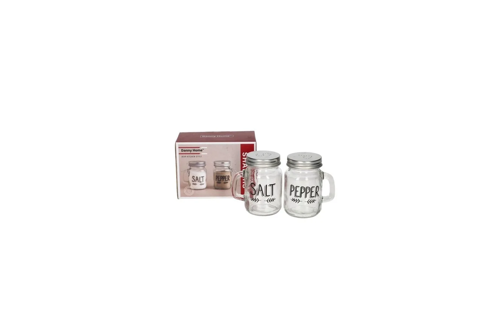 Glass Salt and Pepper Shakers Set 2 Pcs 120 ml