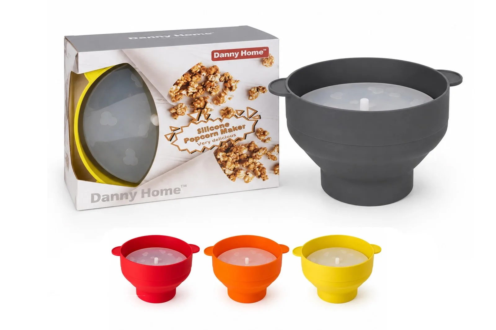 Silicone Collapsible Microwave Popcorn Maker 20 cm – Assorted Colors