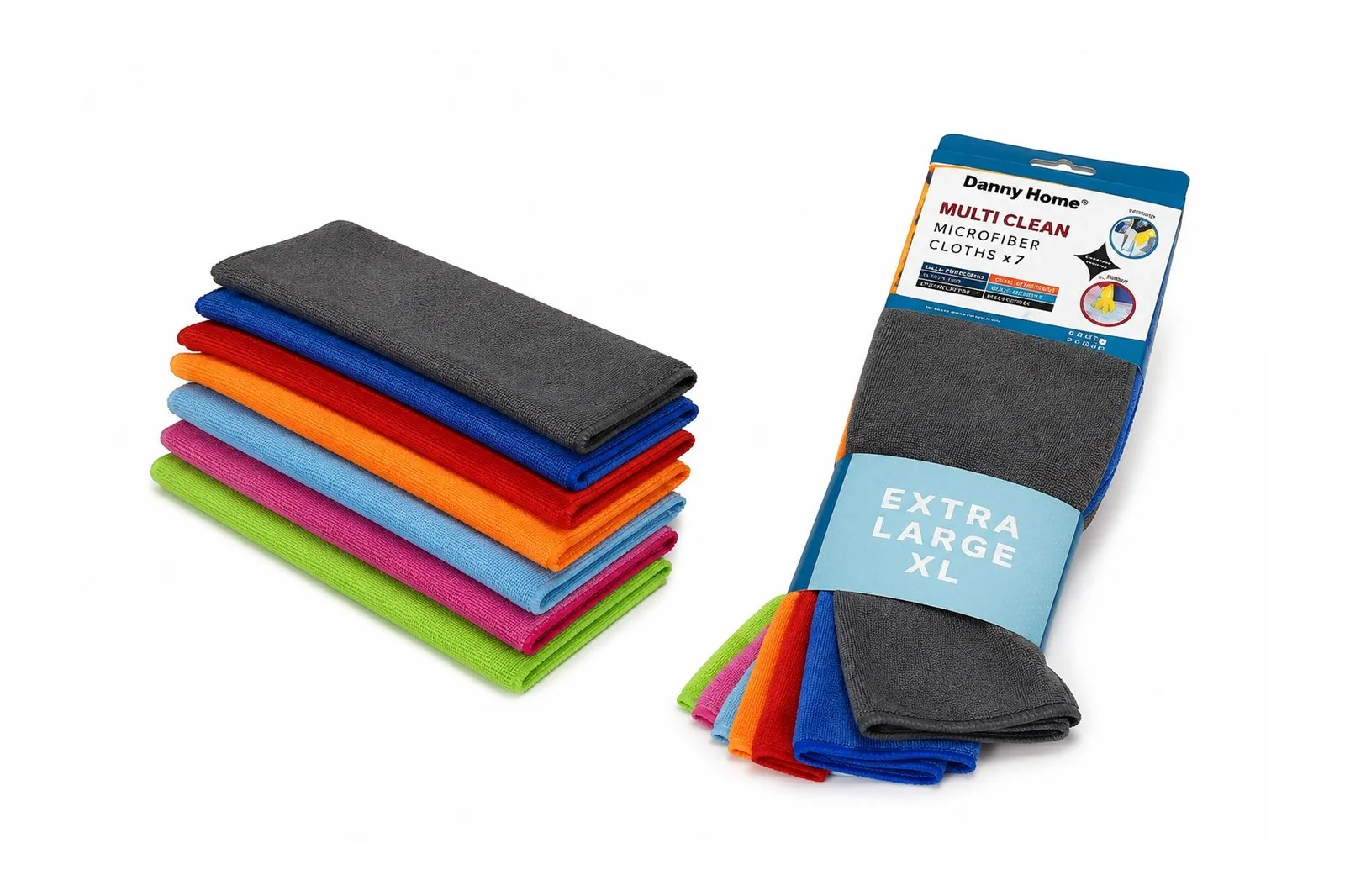 7 Pieces Microfiber Cleaning Cloth Set – 30 × 40 cm