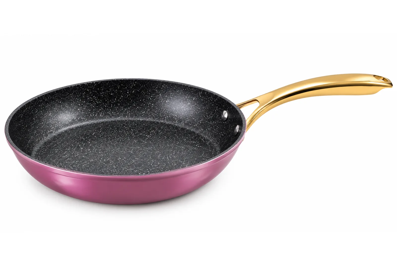 Granite Non-Stick Frying Pan 28 cm – Burgundy & Gold