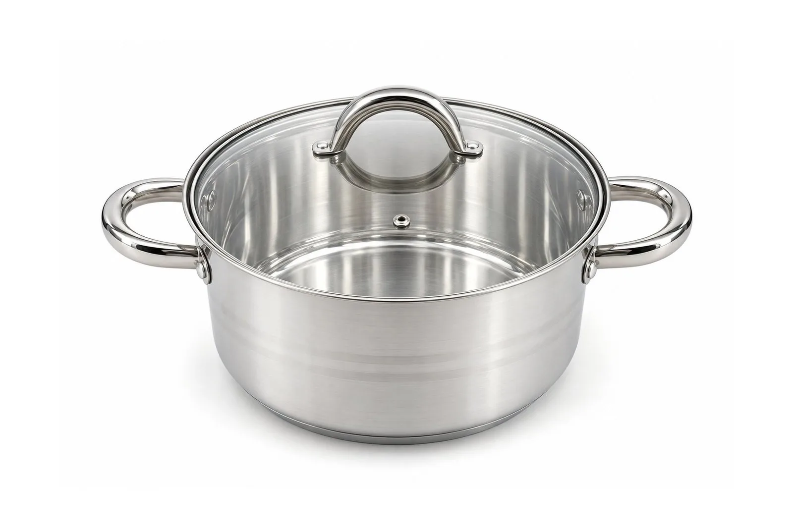 Stainless Steel Grooved Casserole with Glass Lid 16 cm – 1.9 L