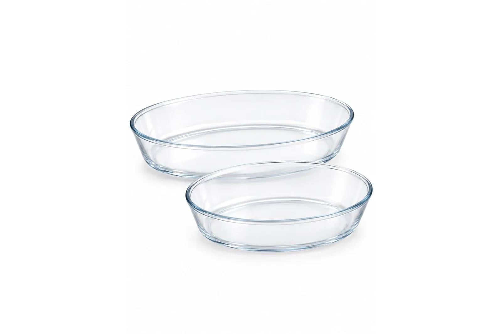 Borosilicate Glass Oval Baking Dishes Set 2 Pcs