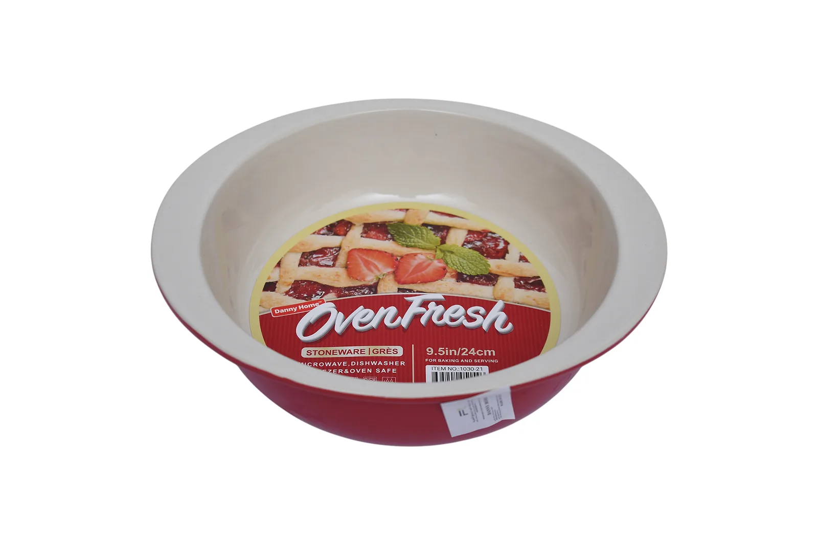 Porcelain Round Deep Baking Dish Red