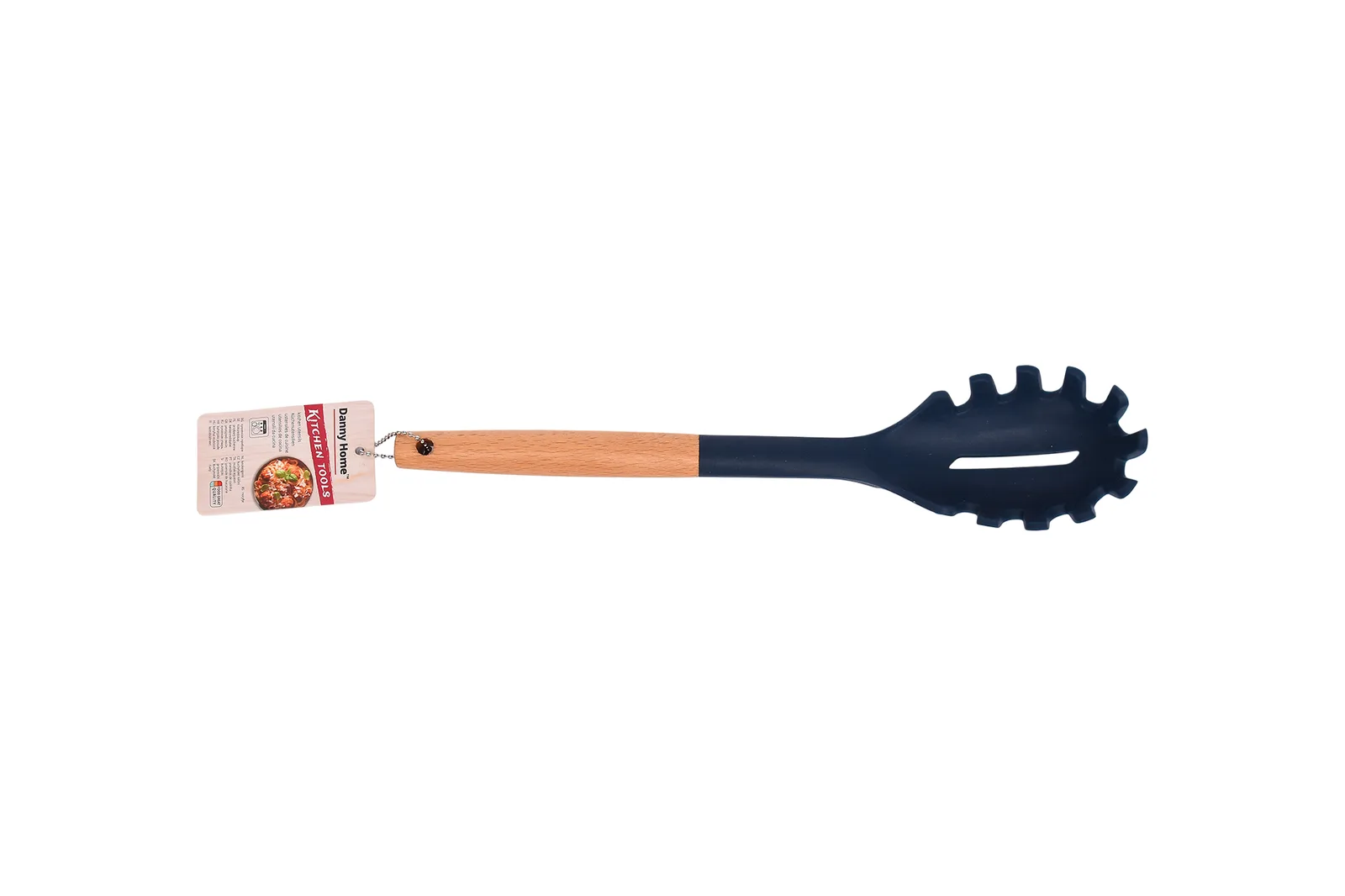 Silicone Spaghetti Server with Wooden Handle 33.5 cm – Beige