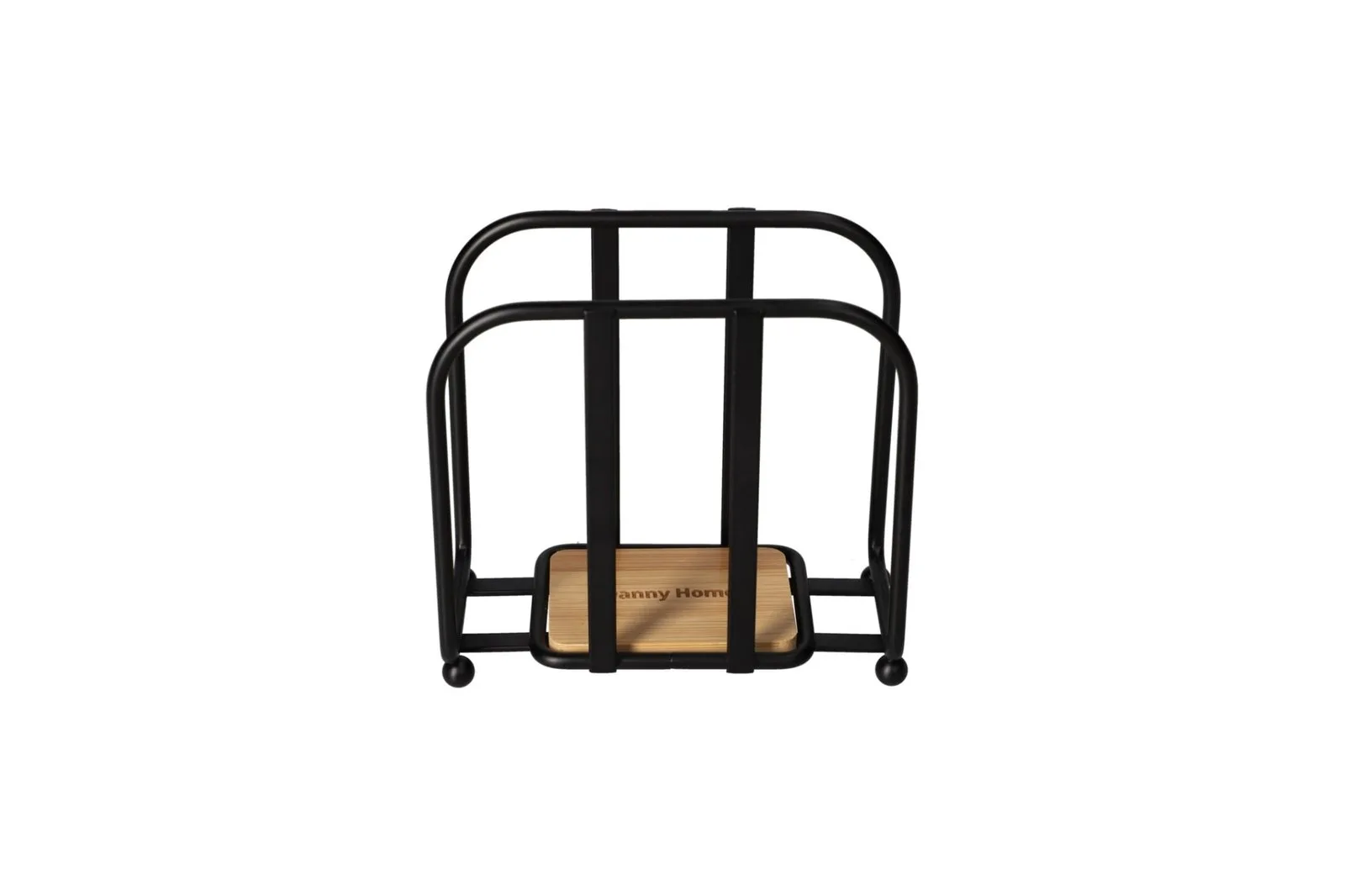 Metal Tissue Holder with Bamboo Base