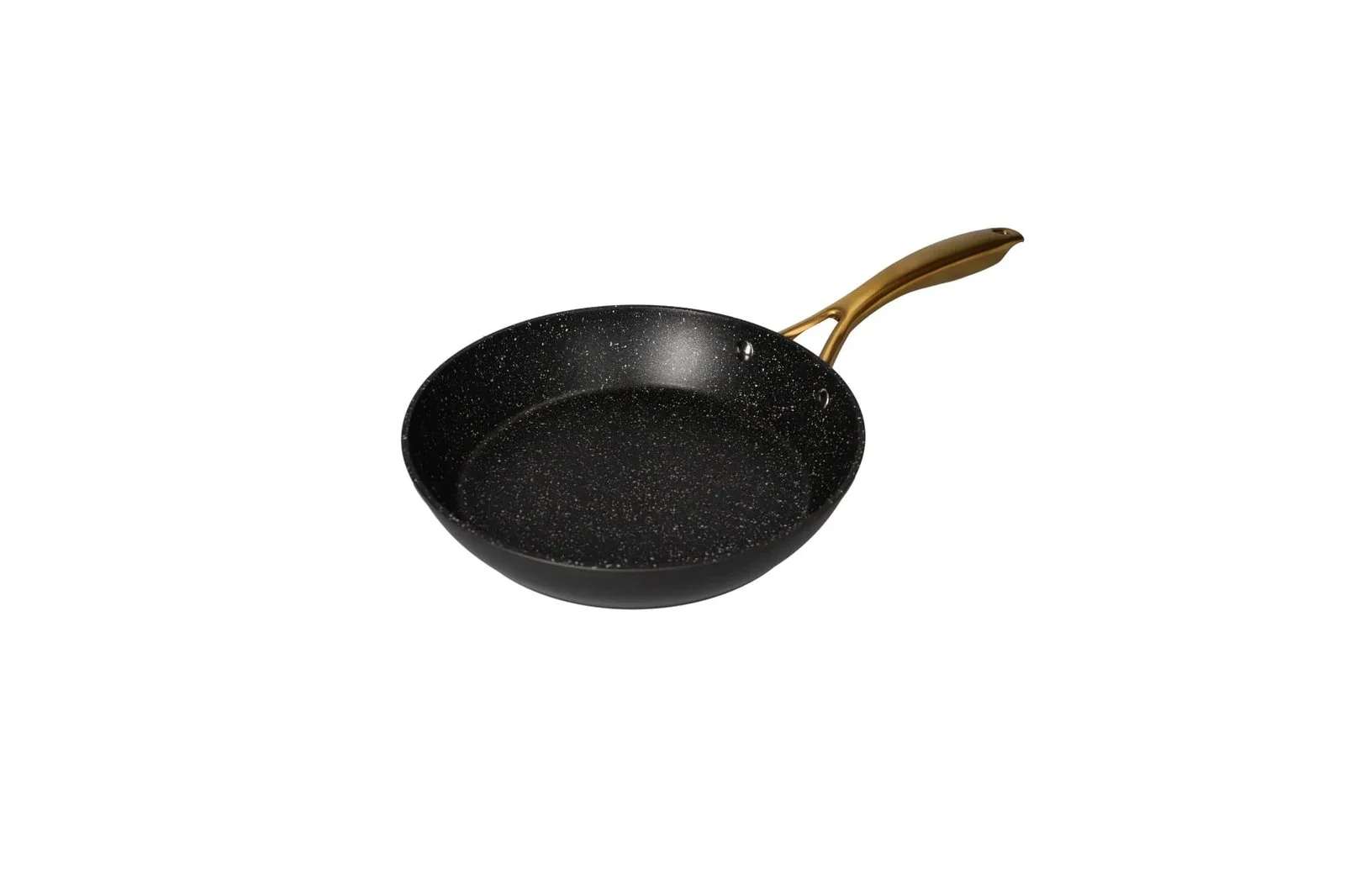 Black Granite Non Stick Fry Pan Gold Handle