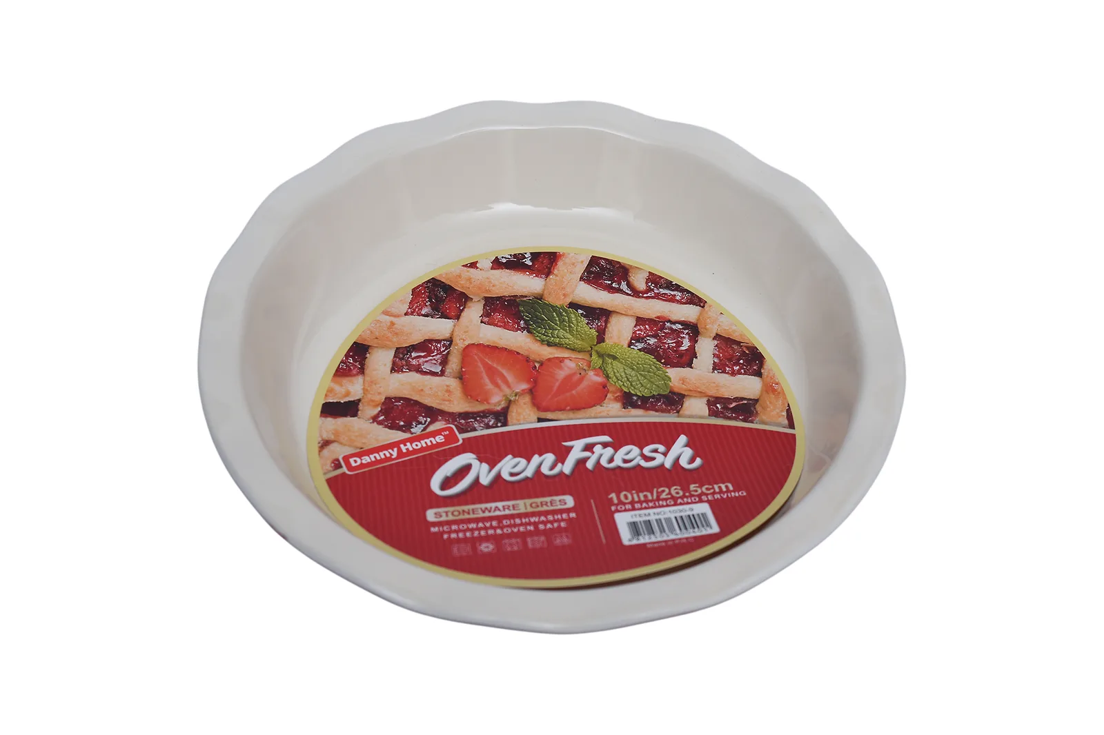 Porcelain Fluted Round Pie Dish Red