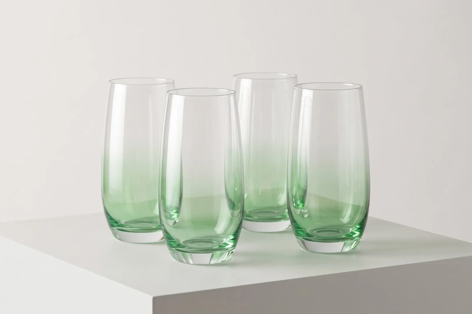 Glass Tumbler Set 4 pcs 490 ml – Green Ombre Highball