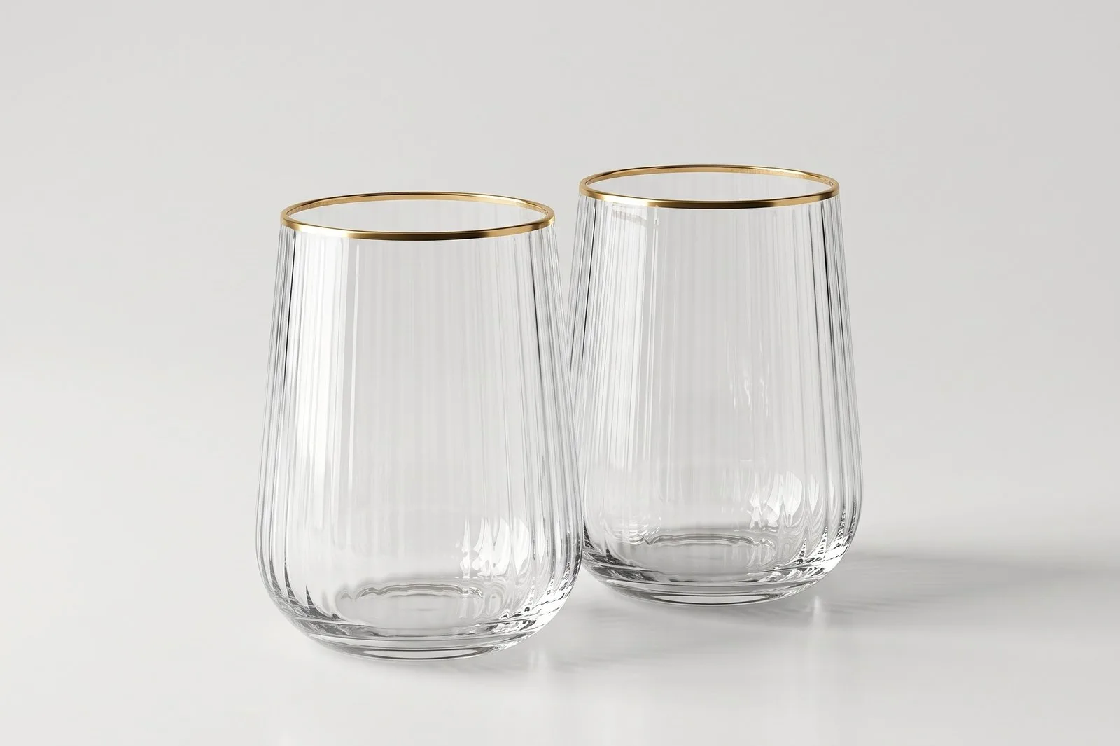 Stemmed Glass Set 2 pcs 390 ml – Gold Rim