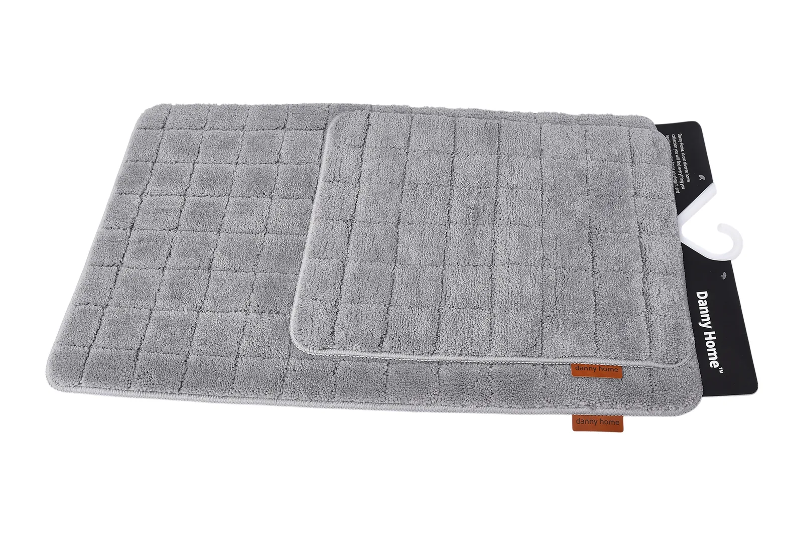 Non-Slip Mat Set 2 pcs 50 x 80 + 50 x 40 cm – Grey Grid