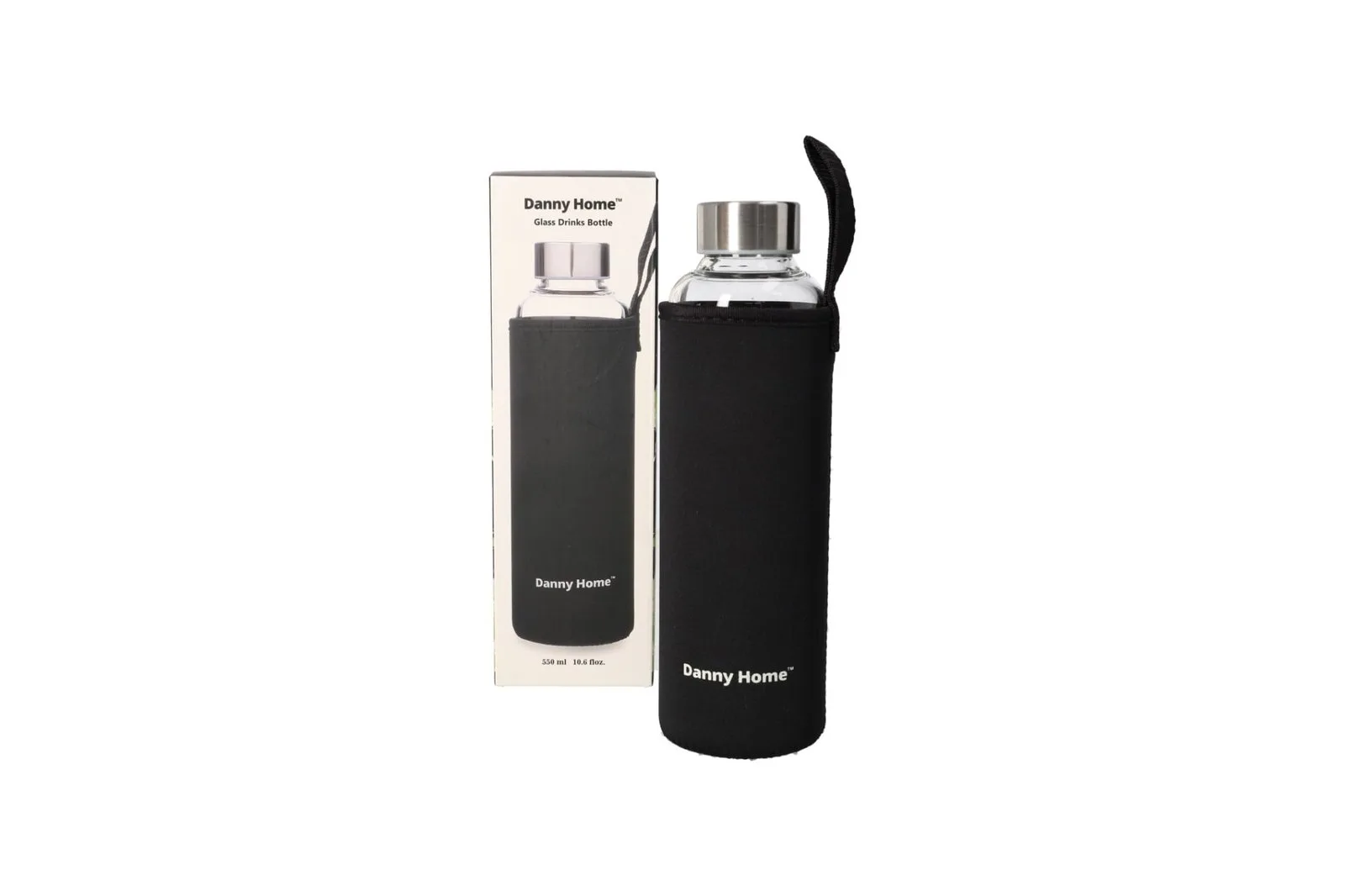 Borosilicate Glass Bottle with Neoprene Cover 550 ml