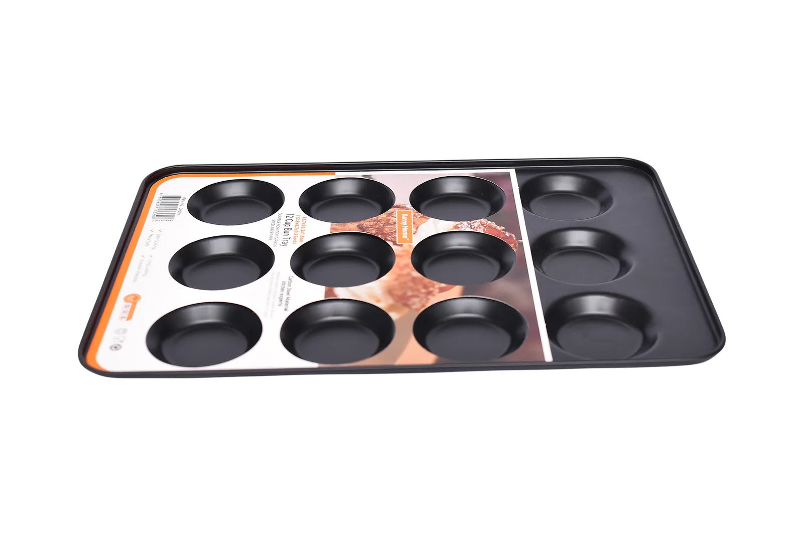 Non-Stick Carbon Steel Shallow Bun Tray 12 Cups