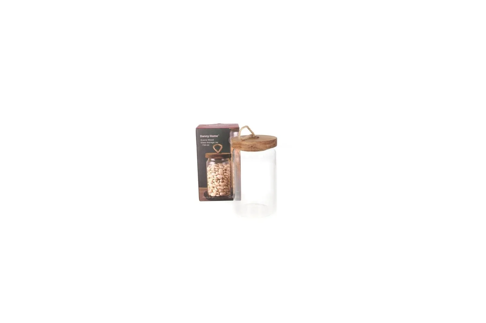 Glass Storage Jar with Acacia Wood Lid 750 ml
