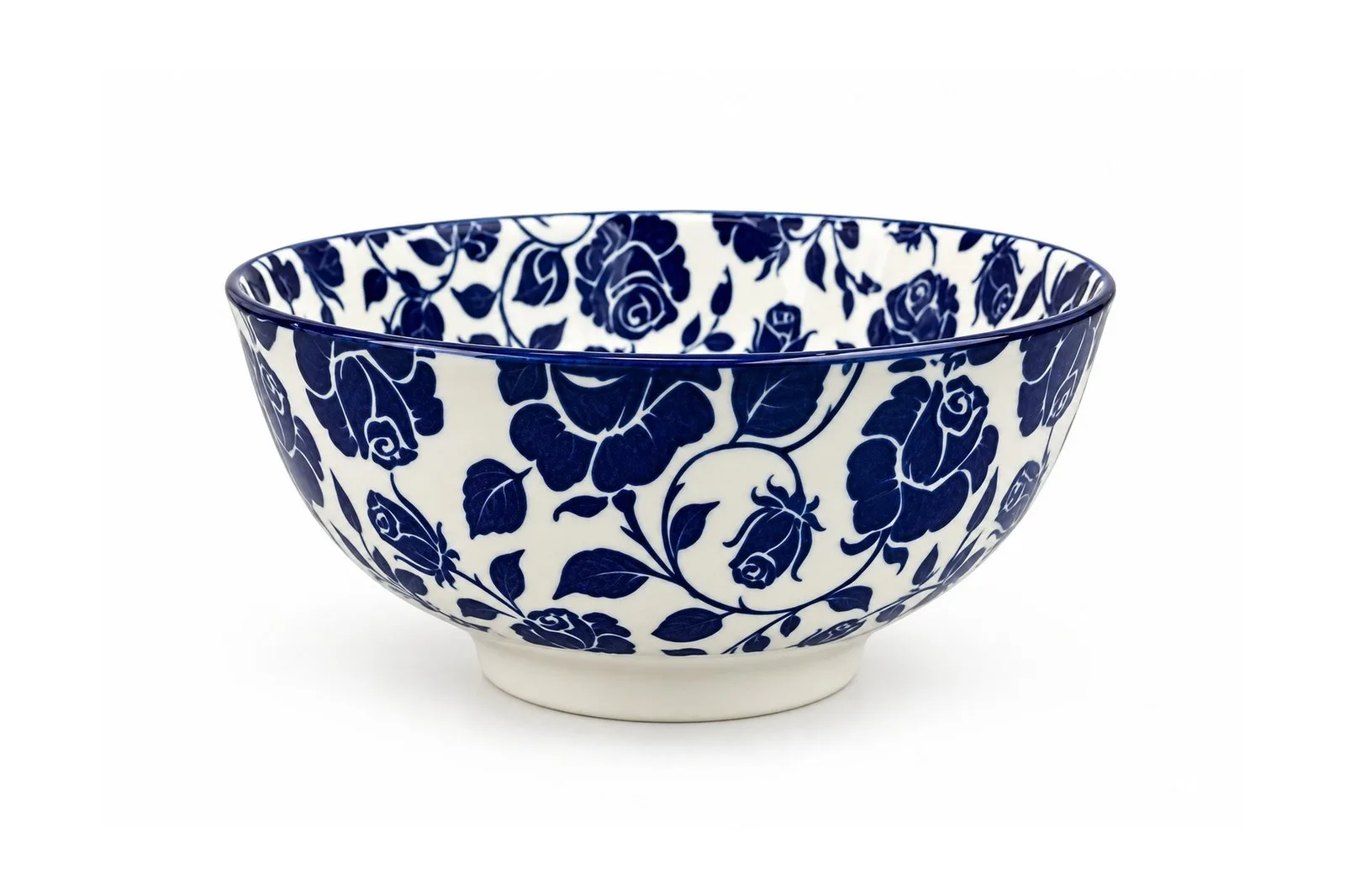 Porcelain Bowl 6″ – 15 cm – White & Blue Rose