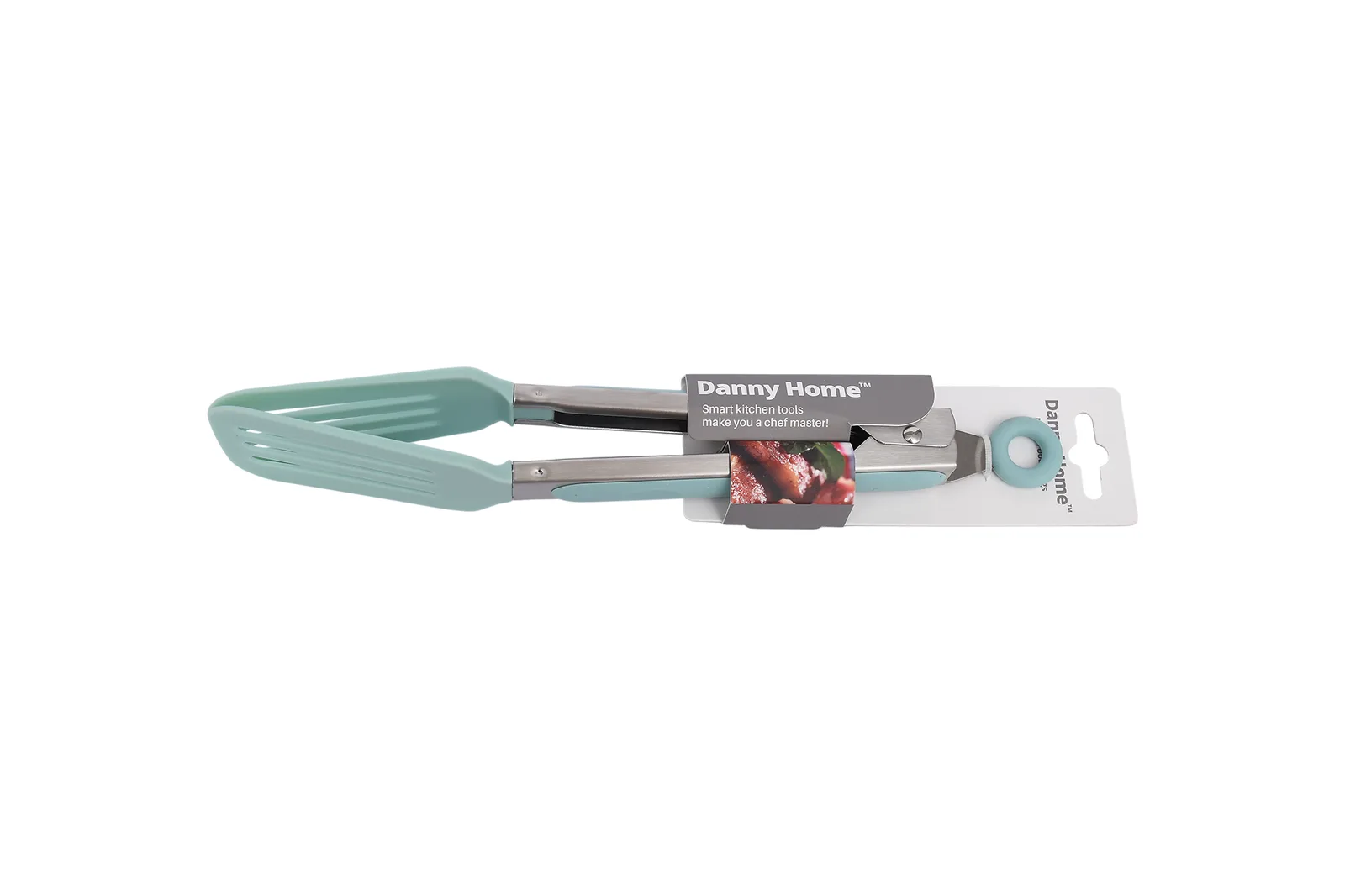Nylon Flat Food Tongs with Stainless Steel Handle 26 cm – Mint Green