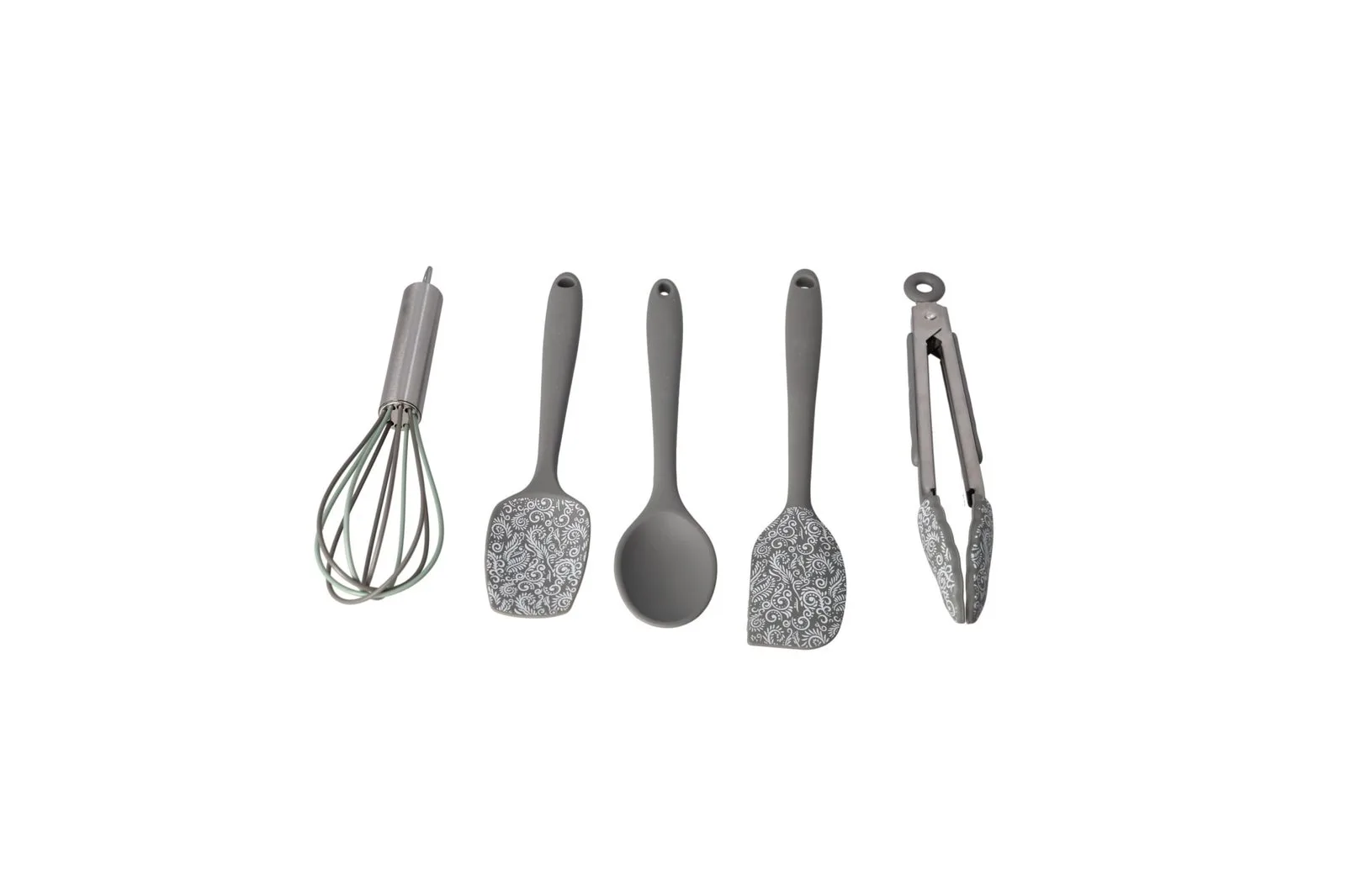 Silicone Mini Utensil Set 5 Pcs Grey