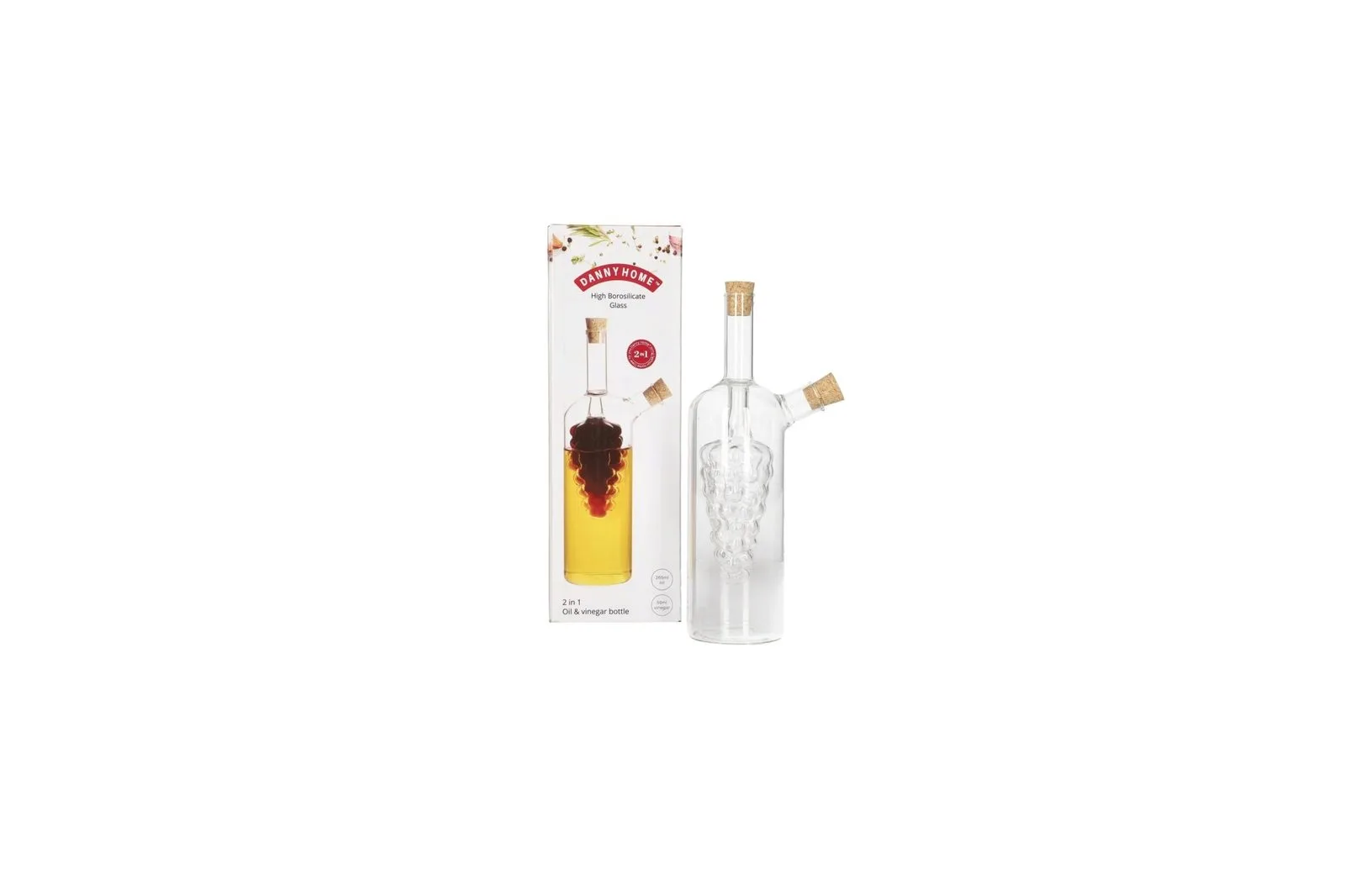 Glass 2 in 1 Oil and Vinegar Bottle 310 ml